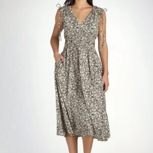 Time And Tru Women's V Neck Smocked Midi Dress Size XL
